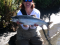 Gina with a coho